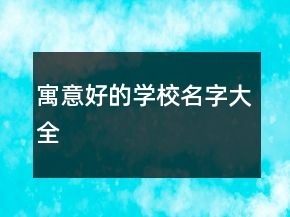 寓意好的學校名字大全