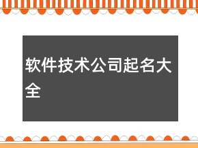 軟件技術(shù)公司起名大全