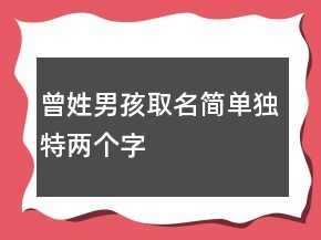 曾姓男孩取名簡(jiǎn)單獨(dú)特兩個(gè)字
