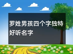 羅姓男孩四個(gè)字獨(dú)特好聽(tīng)名字