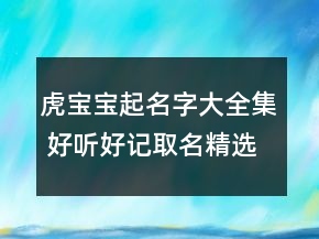 虎寶寶起名字大全集 好聽好記取名精選