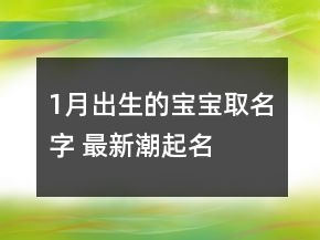 1月出生的寶寶取名字 最新潮起名