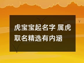 虎寶寶起名字 屬虎取名精選有內(nèi)涵