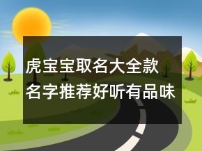 虎寶寶取名大全款 名字推薦好聽有品味