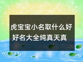虎寶寶小名取什么好 好名大全純真天真