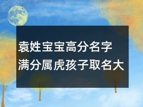袁姓寶寶高分名字 滿分屬虎孩子取名大合集