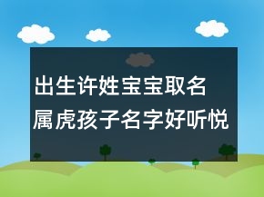 出生許姓寶寶取名 屬虎孩子名字好聽悅耳