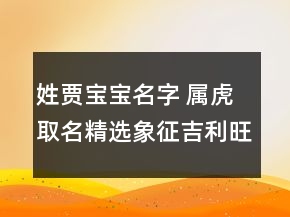 姓賈寶寶名字 屬虎取名精選象征吉利旺財