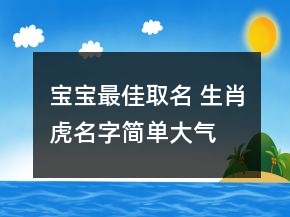 寶寶最佳取名 生肖虎名字簡(jiǎn)單大氣