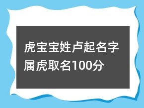 虎寶寶姓盧起名字 屬虎取名100分