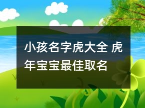 小孩名字虎大全 虎年寶寶最佳取名