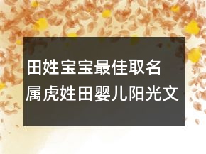 田姓寶寶最佳取名 屬虎姓田嬰兒陽(yáng)光文藝名字