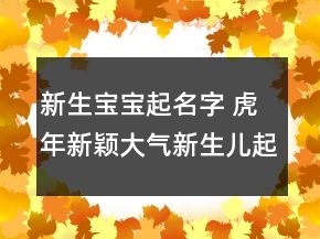 新生寶寶起名字 虎年新穎大氣新生兒起名