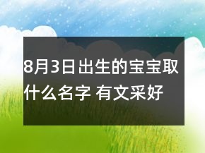 8月3日出生的寶寶取什么名字 有文采好聽嬰兒起名