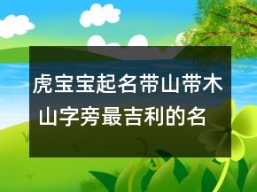虎寶寶起名帶山帶木 山字旁最吉利的名字