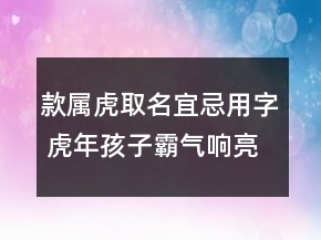 款屬虎取名宜忌用字 虎年孩子霸氣響亮名推薦