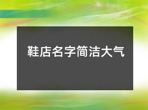 鞋店名字簡(jiǎn)潔大氣