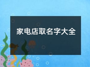 家電店取名字大全