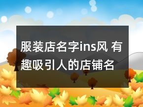 服裝店名字ins風(fēng) 有趣吸引人的店鋪名稱