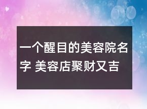 一個醒目的美容院名字 美容店聚財又吉利店名
