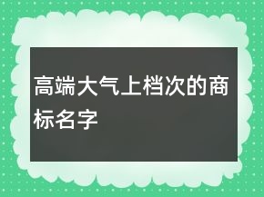 高端大氣上檔次的商標(biāo)名字