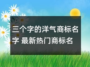 三個(gè)字的洋氣商標(biāo)名字 最新熱門商標(biāo)名稱