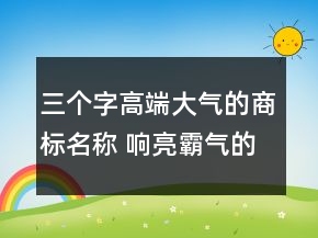 三個字高端大氣的商標(biāo)名稱 響亮霸氣的商標(biāo)名字大全