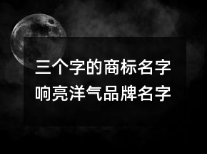 三個字的商標名字 響亮洋氣品牌名字