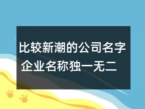 比較新潮的公司名字 企業(yè)名稱獨一無二