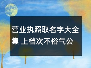 營業(yè)執(zhí)照取名字大全集 上檔次不俗氣公司名