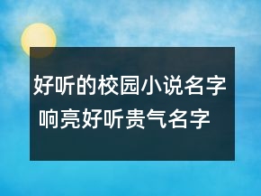 好聽的校園小說名字 響亮好聽貴氣名字優(yōu)選