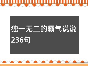 獨(dú)一無二的霸氣說說236句