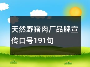 天然野豬肉廠品牌宣傳口號191句