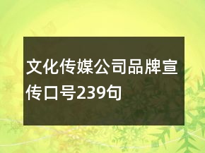 文化傳媒公司品牌宣傳口號(hào)239句