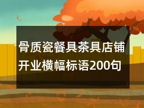 骨質(zhì)瓷餐具茶具店鋪開業(yè)橫幅標語200句
