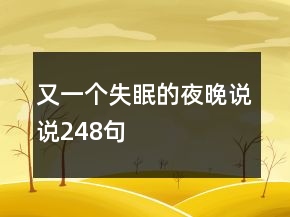 又一個失眠的夜晚說說248句