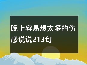 晚上容易想太多的傷感說(shuō)說(shuō)213句