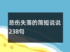 悲傷失落的簡(jiǎn)短說(shuō)說(shuō)238句