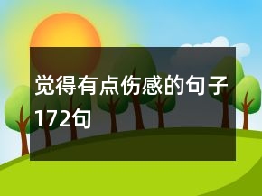 覺得有點(diǎn)傷感的句子172句