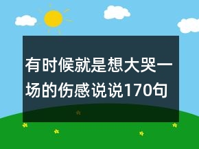 有時(shí)候就是想大哭一場的傷感說說170句