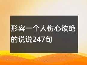形容一個(gè)人傷心欲絕的說(shuō)說(shuō)247句
