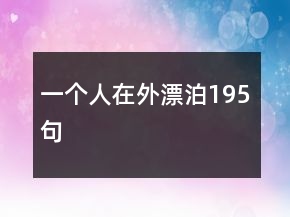 一個人在外漂泊195句