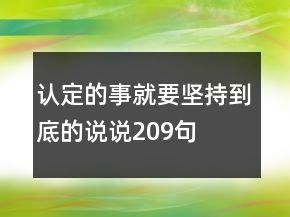認(rèn)定的事就要堅持到底的說說209句