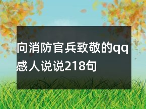 向消防官兵致敬的qq感人說說218句