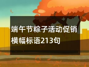端午節(jié)粽子活動促銷橫幅標語213句