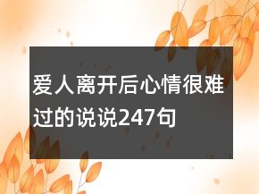 愛人離開后心情很難過的說說247句