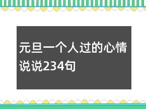 元旦一個人過的心情說說234句