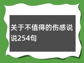 關(guān)于不值得的傷感說說254句