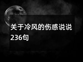 關(guān)于冷風(fēng)的傷感說說236句