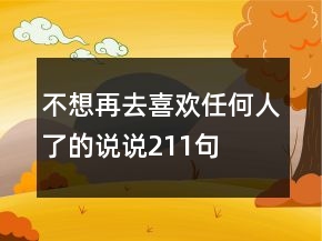 不想再去喜歡任何人了的說說211句